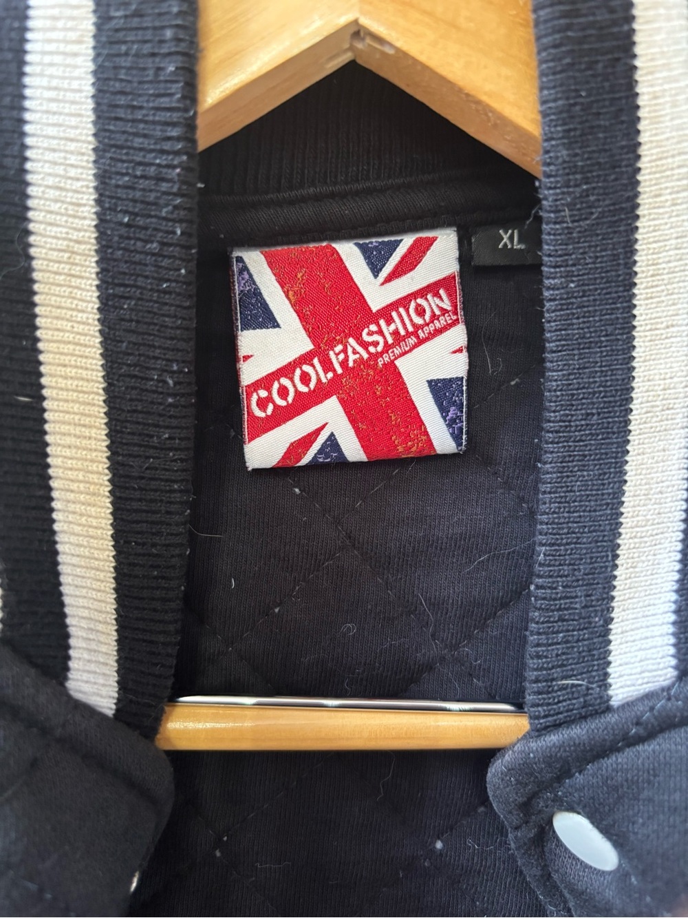 London Quilted Varsity Jacket - Black - Picture 6 of 6